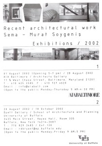Recent architectural work, Exhibitions 2002